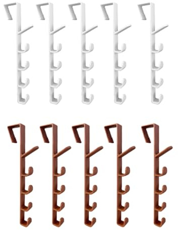 Rersduyt Portable Door Hanger Multifunctional Five-Section Hook Household Door Coat Bag Clothes Storage Hook Bathroom Towel Hook