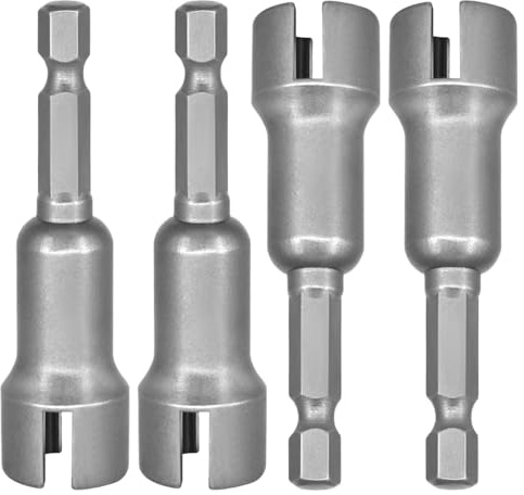 4 Piezas 1/4 Destornilladores de Tuerca de ala, Acero Llaves Hexagonales de Vaso para Taladro Kit Juego de Llaves de Vaso para Tuercas de Panel Tornillos de Gancho C y Colgador Q-Hanger