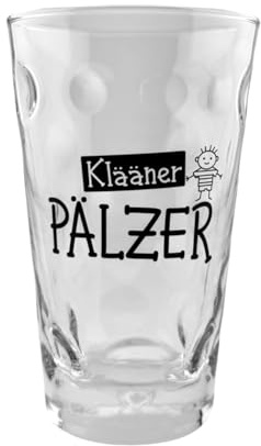 Klääner Pälzer Dubbeglas 0,25 L – Original Pfalz Glas mit Aufdruck & Illustration für kleine Pfälzer Jungs – spülmaschinenfest