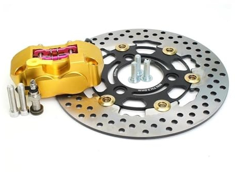 Dischi di Freno Moto Disco Freno Da 220 Mm, Rotore, Pinza A 3 Fori, Set RPM, Pinza Freno A 4 Pistoncini, Montaggio Radiale Per Aerox, Per Nitro, BWS 100, JOG 50