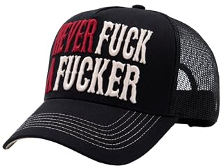 King Kerosin Herren Trucker Cap Mit 3D-frontstickerei Never Fuck A Fucker