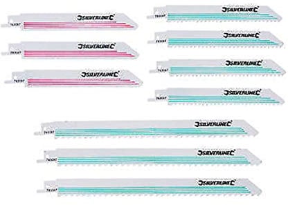 Silverline 783087 Ensemble 10 lames de scie sabre