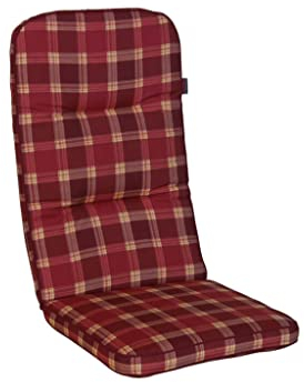 Angerer Freizeitmöbel GmbH Auflage für Gartenmöbel - Stuhlauflage hoch Made in Germany (Bordeaux kariert)