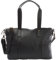 LECONI Shopper Vintage-Look Damen Henkeltasche Schultertasche Echt-Leder Natur Damentasche Ledertasche Umhängetasche Handtasche Leder 37x28x15cm schwarz LE0034-wax