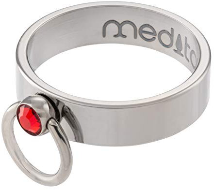 meditoys - 'Ring der O' mit Orginal geschliffenem Kristallglas light siam aus Wattens in Österreich Größe: 53