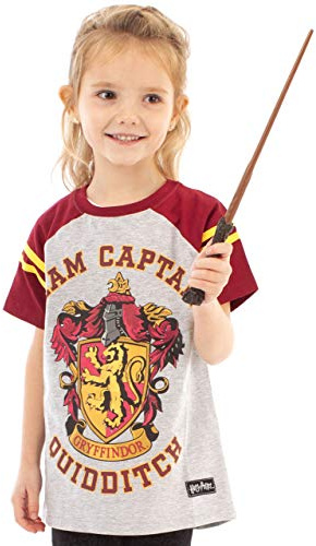 Harry Potter T-Shirt Quidditch Team Captain Girl's Raglan Kids Grey Top