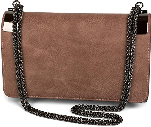 styleBREAKER Pochette, Sac de soirée avec fermoirs et chaîne en métal, Dessin Vintage, Femmes 02012046, Couleur:Vieux Rose Noir