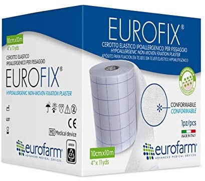 Eurofix-mt 10 x cm 10 Cerotto adesivo per fissaggio in tnt, morbido e ipoallergenico.