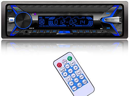 Autoradio Bluetooth Stereo Lettore MP3 RDS Pannello frontale rimovibile Supporta chiamate in vivavoce e funzione di lettura di file funzione radio con spina ISO
