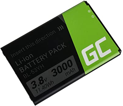 Green Cell BL-53YH Handy Akku für LG G3 D850 D855 Optimus | Li-Ion Zellen | 3000 mAh 3.7V | Ersatz Smartphone Batterie | Markenakku | Volle Kompatibilität | Reale Kapazität | ohne Memory-Effekt |
