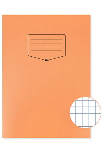Silvine Tough Shell Schulheft, A4, 80 Seiten, 7 mm kariert, orange, laminierter Einband, 50 Stück