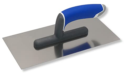 DEWEPRO® Glättekelle 270x130mm - Glattkelle - Traufel mit Edelstahlblatt - 270x130mm - ergonomischer Griff - Aufziehglätter - Aufzieher
