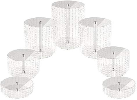 Acrylglas Tortenständer Rund Hochzeit 7 Etagen Etagere Geburtstag Alu Ø 28 cm (7 Etagen)
