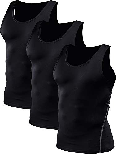 Neleus Herren Tank Top Laufshirt (3er Pack)