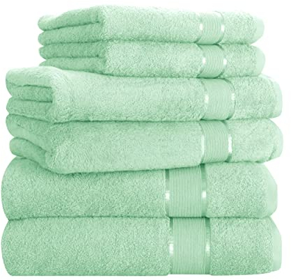 Mixibaby Handtuch 6er Set 2X Duschtuch 2X Handtuch 2X Gästetuch 100% Baumwolle Frottee, Farbe:Mint