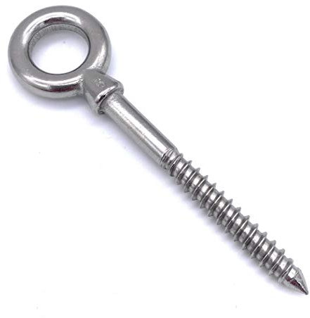 5 Stk. Augbolzen mit Holzgewinde | Ø8x80mm | Augenbolzen Holz | Ringschraube lang | Ösenschraube | Rostfrei Inox Edelstahl | V4A A4 AISI316 (Ø8,5x)