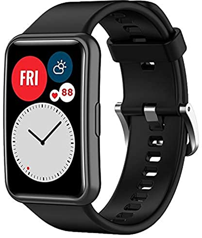 Wownadu Cinturino Compatibile per Huawei Watch Fit/Watch Fit New/Watch Fit Elegant/Watch Fit SE, Cinturini Graphite Black Ricambio Silicone Sport Braccialetto (nessun Tracker)