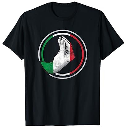 Lustiges Italien Handgeste Italiener Flagge T-Shirt