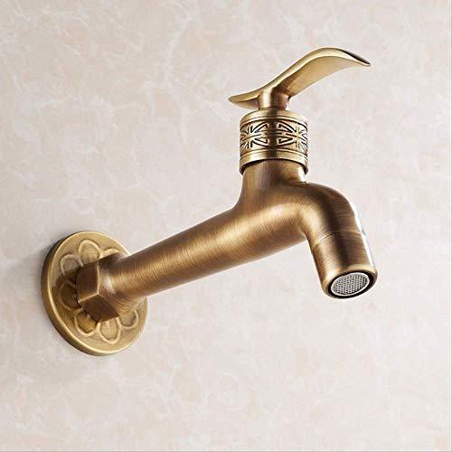 Grifo Largo Grúa De Jardín Latón Antiguo Baño Mop Fregadero Grifos Montaje En Pared Lavadora Grifos De Agua Jardín A
