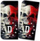 Finest Folia 2 x Aufkleber für Kfz Kennzeichen passgenau für EU Feld Design Sticker für Tuning Nummernschild Autoaufkleber waschstraßenfest R166 (01 Skulls Bicolor, Individual)