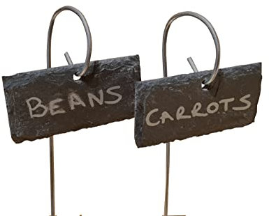 Set of 20 Natural Slate Weather Resistant Plant Labels Greenhouse Gift Price Tags Flower Markers 8cm x 4cm Landscape