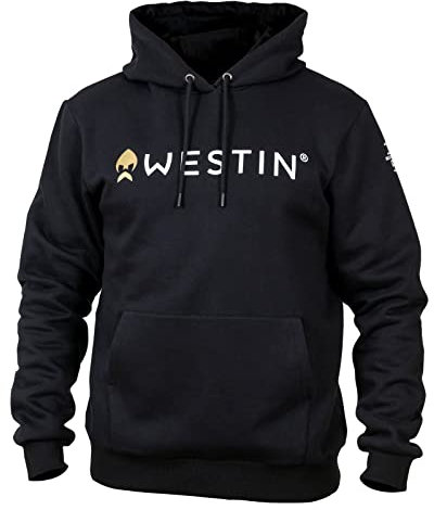 Westin Hoodie Black - Angelpullover mit Kapuze, Größe:XL/Größe 42/43