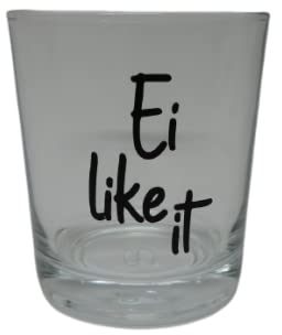 Lichtidee Teelicht Glas Windlicht Tischlicht Print mit Ei Like it schwarz Handmade Unikat Ostern Muttertaggeschenk, Höhe 8cm,