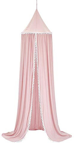 HYGRAD BUILT TO SURVIVE Children's Bed Canopy, Round Dome Princess Bed Canopy Decoration, Mosquito Net Protection Play Tent, Pink, Grey, White