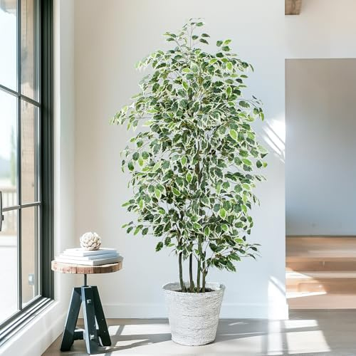 Yepdin Künstlicher Ficus-Baum, 1,8 m hoher Seiden-Ficus-Baum für Heimdekoration Wohnzimmer, Innen- und Außenbereich, geeignet für Büro und Gartendekoration