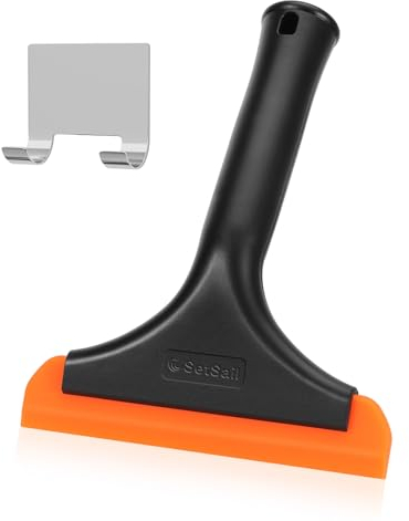 SetSail Shower Squeegee for Glass Doors, Small Squeegee for Shower Glass Door Mini Silicone Squeegee for Window, Door, Bathroom, Mirror, Car Window