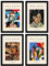 Nacnic Set mit 4 Picasso Illustrationen, Identifikation, Kunstdruck, A4, ohne Rahmen, Wandbild-Druck-Set, Wohnzimmer, Schlafzimmer, Heimbüro
