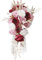 Fouriding Hochzeit Bouquet für Braut, Wasser Tropfen Wasserfall Braut künstliche Blumen Bouquet für Zeremonie Jahrestag Braut Dusche Party Hochzeit Dekoration (Rote Goldene Rosen)