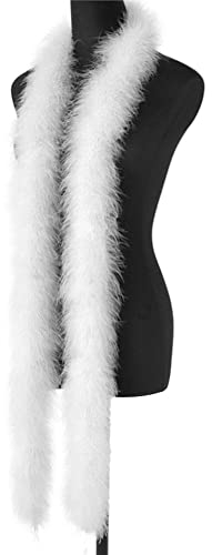 2m Marabou Federboa,Ekakashop natürliche Fransenborte Federn Schal für Dekorative DIY-Kleidung Federfransen Feder zum Basteln zum Verkleiden,Hochzeit,Party,Heim Dekoration