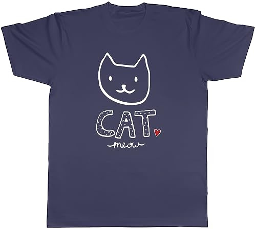 Shopagift Cat Meow Mens T-Shirt Pet Kitten Cat Lover Tee Gift