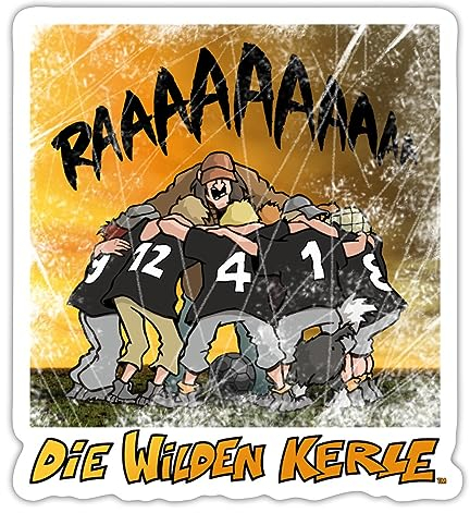 Spreadshirt Die Wilden Kerle RAAAAA Ausruf Sticker, max. 10 x 10 cm, 10 x 10 cm, Mattweiß