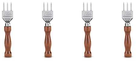 Bdfhjln 4X Ice Pick - Heavy Duty Ice Crusher with Wooden Handle, 304 Stainless Steel Three Branches Ice Breaker for Cocktail Bartender