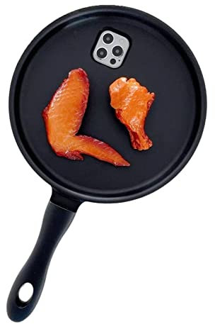 ZAbina Frying Pan Phone Case For Iphone 15 14 13 12 11 Pro Max XR X XS 7 8 Plus Saucepan Hard Creative Funny Phone Cases (Color : 1, Size : For iphone 7/8/SE 2020)