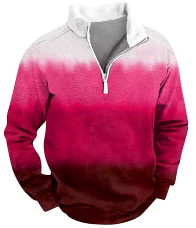 Winterjacke Mit Heizung Kuschelpullover Xxl Dicker StrickPullover Weihnachten Geschenke Männer Yoga Kleidung Männer Orangener Pulli Kurzarm Freizeithemden Herren Bluse Tunika Weiss(Hot Pink,L)
