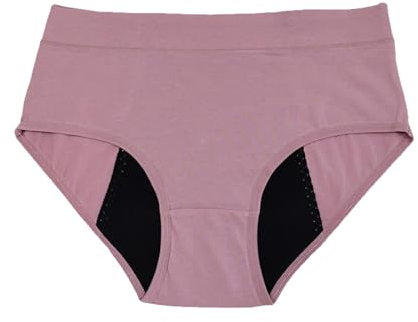 Culottes Menstruelles en Coton, Culottes menstruelles, Culottes Post-Partum, Culottes pour Perte d'urine, Culottes lavables réutilisables, Culottes absorbantes, (Rose 1135, L)