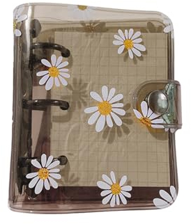 AINIUNIU 1 set Ringbuch Ordner Transparent 3 Ringbuch Hüllen, 80 blatt Innen Papier Ordnertasche, Ring Notizbuch Verschluss Loseblatt mit Druckknopf für Reisetageplaner Taschen Schulbedarf