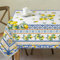cusugbaso Zitronen-Tischdecke, 132 x 178 cm, gelbe Tischdecke, Brautdekorationen für Zuhause, wasserabweisend, Sommer, mediterraner Fliesen-Stil, rechteckige Tischdecke für Party, Tisch,
