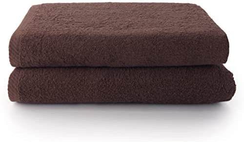 Top Towel - Plus - Lot de 2 Grandes Serviettes de Bain - Grandes Serviettes de Douche - Serviette de Bain de 100 x 150 cm - Brun
