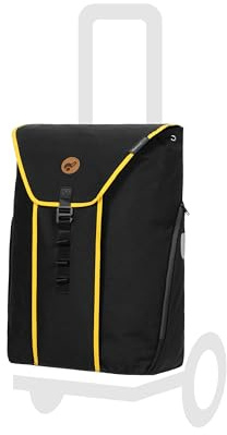 Andersen Einkaufstrolley Ersatztasche - 39 Liter - Seiten- & Fronttasche | extra Innenfach - wasserabweisend - Reflektoren - faltbar - Bahne gelb