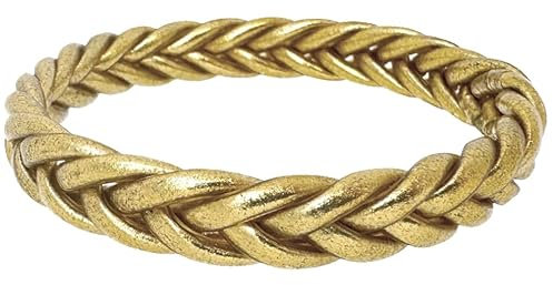 Jonc bouddhiste femme Tressé véritable I Bracelet femme or certifié fait en Thailande I Bracelet bouddhiste porte bonheur I Feuille d'or véritable I Cadeau fete des meres