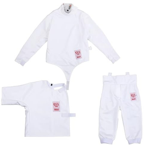 lyxamjrzyp Fechtanzug für Kinder, 350N Fechtschutzanzug Trainingsanzug für Florett Degen Säbel (rechte Hand)(28)