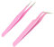 iCovalescent 2 Pezzi Pinzetta, Pinzette Diritto e Curvo Tip Pinza, Pinzetta Extension Ciglia, per Estensioni Ciglia, DIY(Rose)