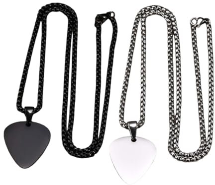 TOYANDONA 2Stücke Gitarren-pick Anhänger Halskette für Männer und Frauen Modisches Zubehör für Musiker Langlebige und Rostfreie Kette Perfektes für Musikliebhaber