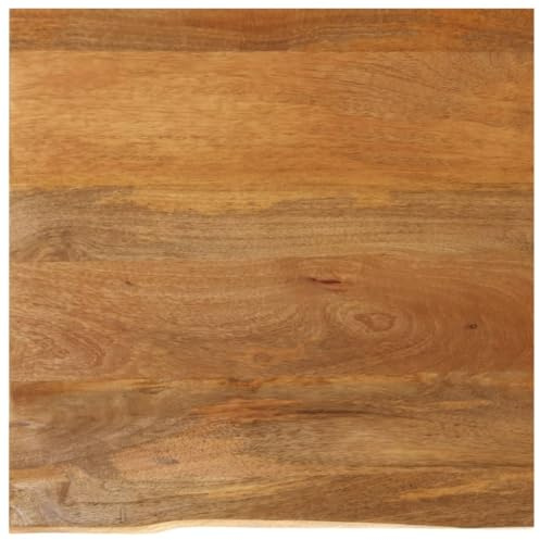 Myheimly Tischplatte, Holzplatte mit Baumkante, Massivholzplatte für Esstisch Couchtisch, Ersatztischplatte, Eiche,massives Mangoholz,60 x 60 x 2.5 cm