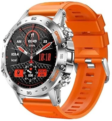 Montre intelligente K52 Bluetooth Appel 3,5 cm IPS Grand écran 400 mAh Longue veille Surveillance de la santé Sport de plein air Hommes Femmes Smartwatch (Orange)
