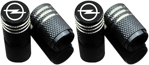 4 Stück Auto Ventildeckel für Opel Corsa F 2019-2024, Ventilkappen Autoreifen Zubehör Auto-Reifenventilkappen Reifenventil-Staubschutzkappen,Black